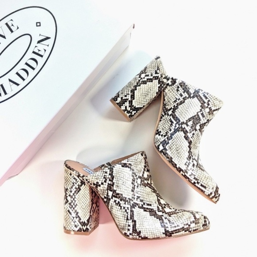Steve Madden Snake Print Western Style Mule